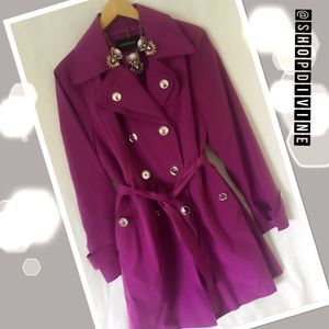 London Fog Magenta Trench Coat